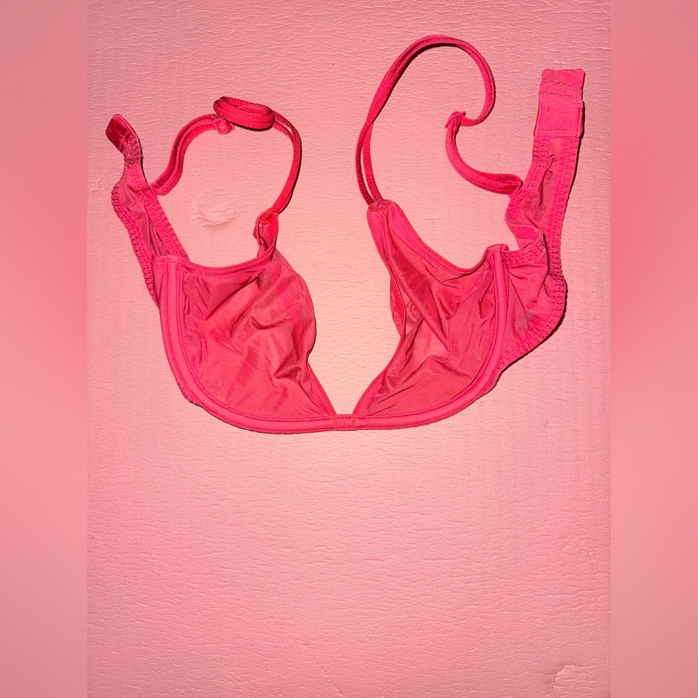 Calvin Klein 34B red mesh bra, no pads